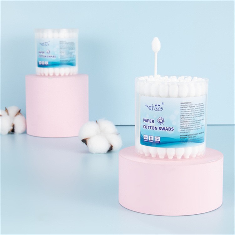 小艾56支圆桶双头宝宝棉棒：安全清洁，批发优选