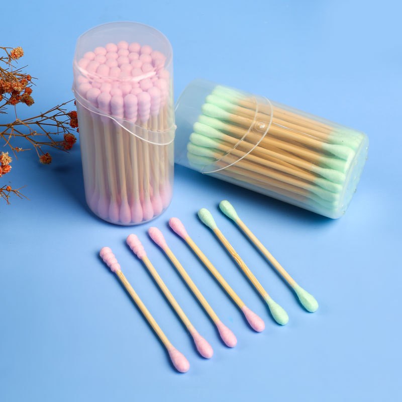 竹棒棉签质量好-100/200/300/500支袋装盒装竹棒棉签 可贴牌